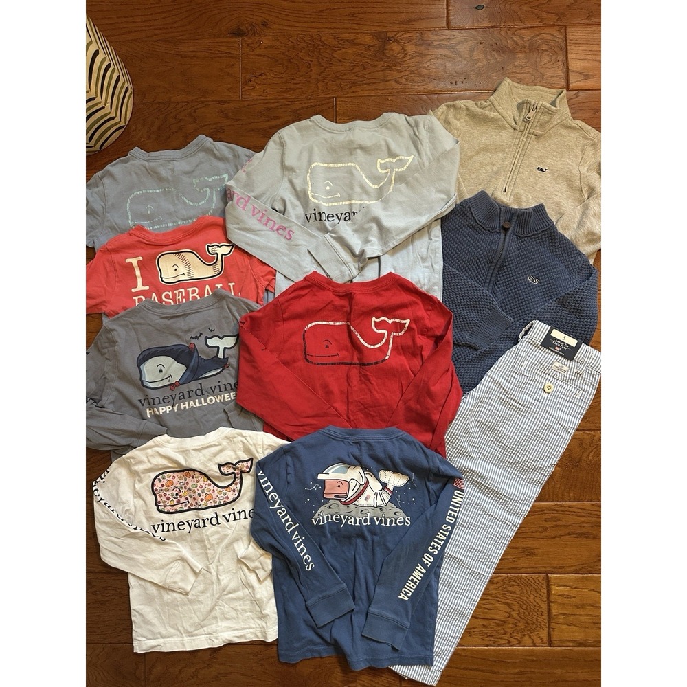 Vineyard Vines Boys Size 3T 4T 5 6 Lot 10 Pcs NWT Seersucker Pants Sweaters Tees